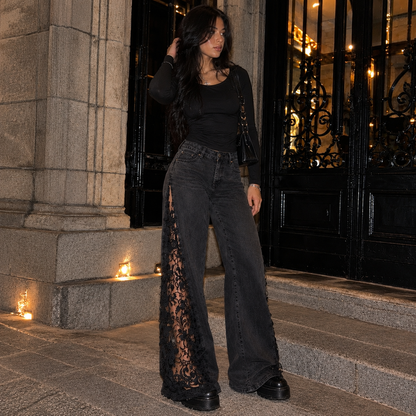 eclipse floral lace jeans