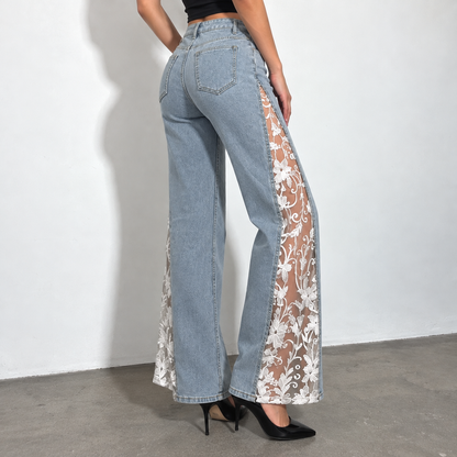 eclipse floral lace jeans