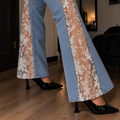 eclipse floral lace jeans