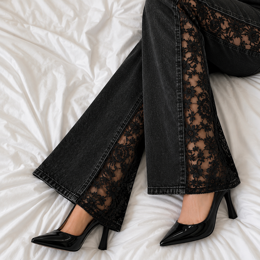 eclipse floral lace jeans
