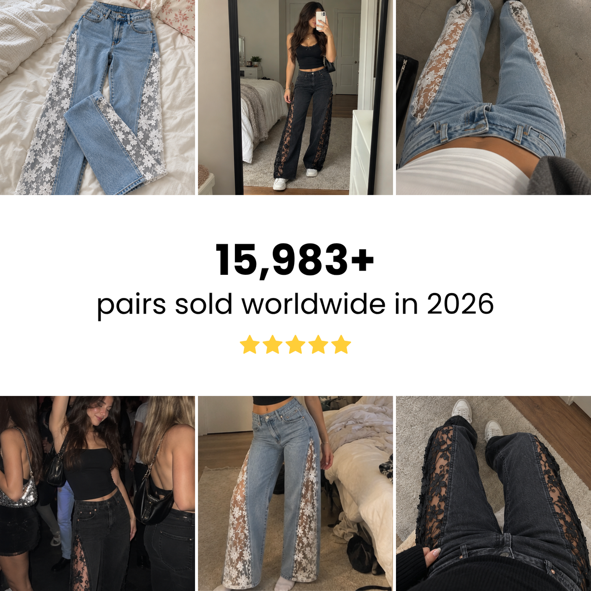 eclipse floral lace jeans