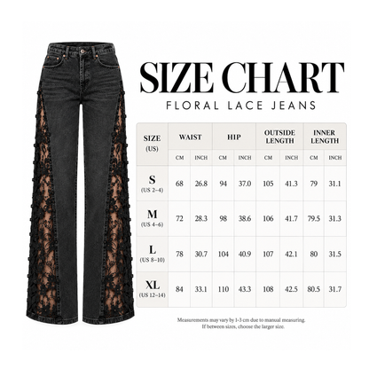 eclipse floral lace jeans
